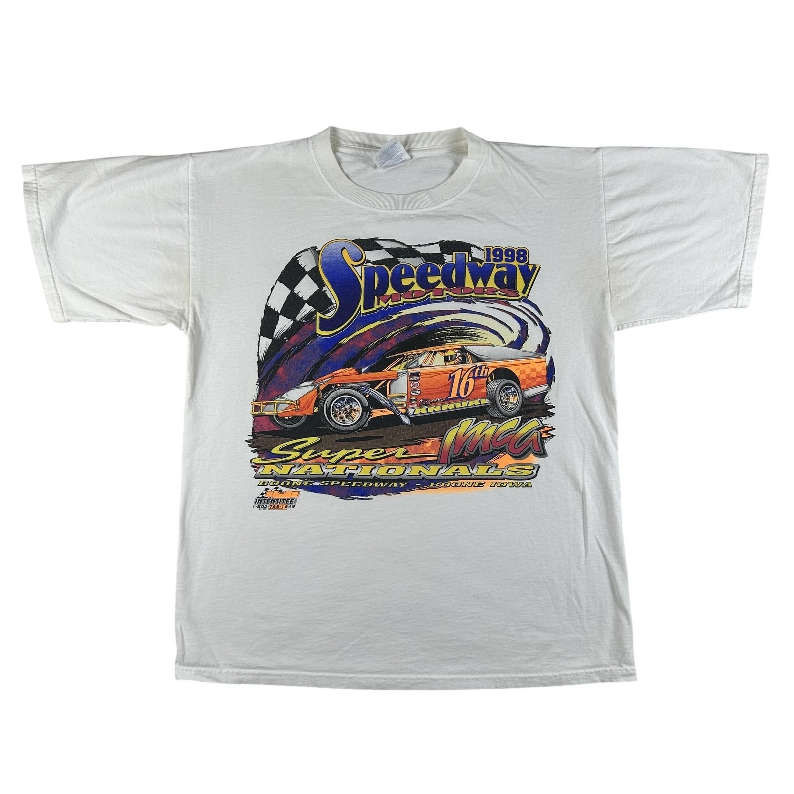 Vintage Speedway Motors Shirt Mens Large Imca Super Nationals Racing 90s Graphic